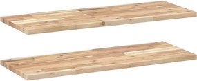 vidaXL 2 db kezeletlen tömör akácfa függőpolc 80 x 30 x 2 cm