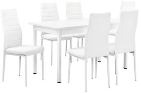 [en.casa] Étkezőgarnitúra 6 székkel Turku fehér