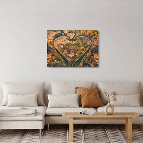 Üveg kép - Szív alakú folyó (70x50 cm)