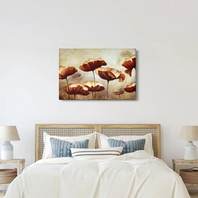 Piros virágok képe (90x60 cm)
