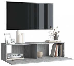 szürke sonoma színű szerelt fa TV-szekrény 120 x 30 x 30 cm