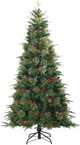 Műanyag Hajtogatós Karácsonyfa Zöld 210 cm PVC, PE és Acél