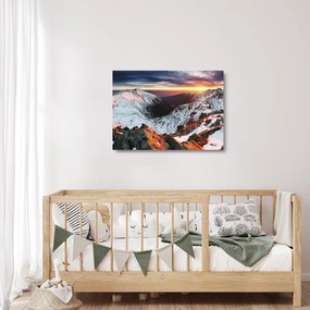 Üveg kép - Téli hegyi panoráma (70x50 cm)