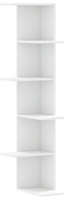 fehér szerelt fa fali sarokpolc 36,5 x 36,5 x 140 cm