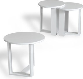 Mira dohányzóasztal, fehér, 52 cm