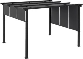 Outsunny Pergola kb. 3,5 x 3 m, Teraszfedés Oldalfallal, Kertbe, Teraszra, Sötétszürke | Aosom
