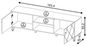TV-állvány SULA artisan tölgy/fehér