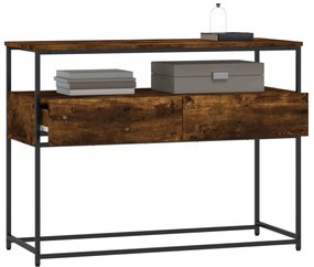 füstös tölgy színű szerelt fa tálalóasztal 100x40x75 cm