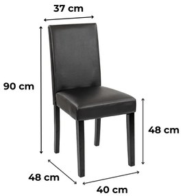 Kelly bőr étkezőszék fekete színben