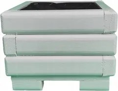 Kerti virágtartó, fa bársony 25/25/20 Fehér