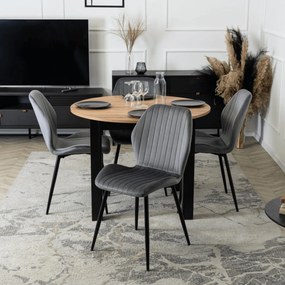 Kihúzható étkezőasztal 102–142 cm méretben, craft tölgy/fekete színben HARRY