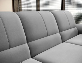 Szürke bársony kinyitható-tárolóhelyes sarokkanapé (bal oldali-L alakú) Siber – ELTAP