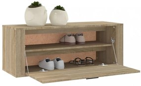 sonoma tölgy színű szerelt fa fali cipőszekrény 100x35x38 cm