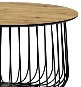 Dohányzóasztal szett 2 Darabból Vadtölgy Színben.Méretek: 60x34, pr.37x37 cm. AF-3007