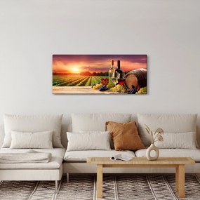 Szőlőskert borral képe (120x50 cm)