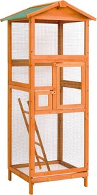 vidaXL tömör fenyőfa madárkalitka 68 x 62 x 166 cm