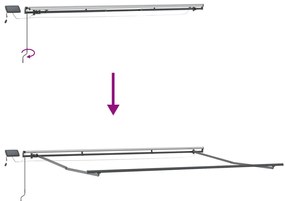 Kézi Behúzható Napellenző LED Színes Csíkkal 400x300 cm