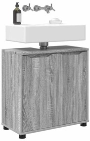 Fürdőszoba mosdószekrény Szürke Sonoma 60 x 30 x 60 cm Faanyag