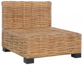 természetes rattan karfa nélküli kanapé párnával