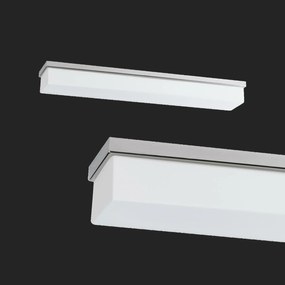 Osmont 51426 Sylvia 2 mennyezeti/fali üveglámpa polírozott rozsdamentes acél fehér