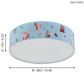 Eglo 97575 - Gyerek mennyezeti lámpa RUFFO 2xE27/40W/230V