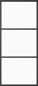 vidaXL fekete ESG üveg és alumínium tolóajtó 90 x 205 cm