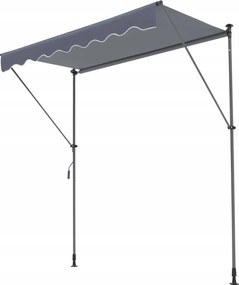 299 cm-es állítható kézi terasz napellenző erkély napellenzővel