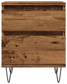 Antik fa színű szerelt fa éjjeliszekrény 40 x 35 x 50 cm