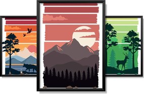 Vászonkép Keretben 90x40cm Modern Wild Nature minta