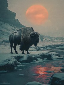 Poszter 15x20cm Bölény monolit