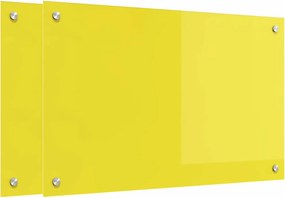 vidaXL Konyhai splashback 2 pcs Sárga 80 x 50 cm edzett üveg
