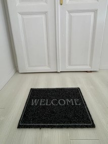 &#039;Welcome&#039; antracit szennyfogó szőnyeg 40x70 cm