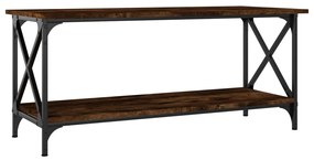 Füstös tölgy szerelt fa és vas dohányzóasztal 100 x 45 x 45 cm