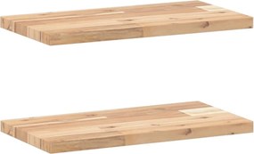 vidaXL 2 db kezeletlen tömör akácfa függőpolc 60 x 20 x 2 cm