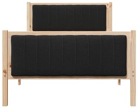 Ágykeret fejtámlával Barna és fekete 100 x 200 cm Tömör fenyőfa