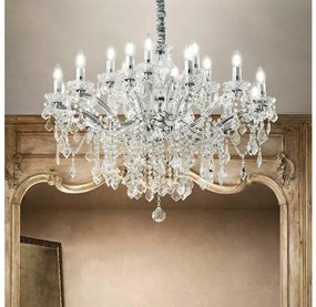 Ideal Lux - Kristály csillár láncon FLORIAN 18xE14/40W/230V átm. 86 cm átlátszó