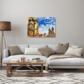 Üveg kép - Prágai csillagászati óra (70x50 cm)