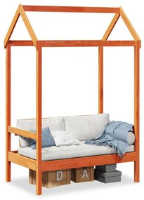 viaszbarna tömör fenyőfa pad tetővel 117,5 x 70 x 176,5 cm