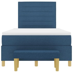 Boxspring ágy matraccal és paddal, kék, 120x200 cm, szövet