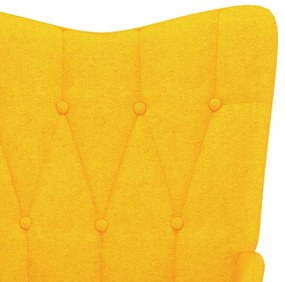 vidaXL mustársárga szövet pihenőfotel lábtartóval