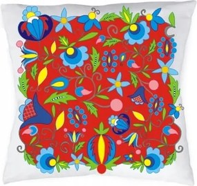 Folk Párna népi mintás, piros