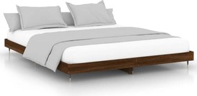 vidaXL barna tölgy színű szerelt fa ágykeret matrac nélkül 200x200 cm