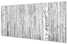 Üvegképek Fekete-fehér fa erdő 100x50 cm
