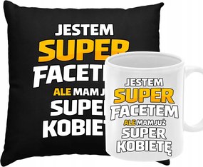 Párna Bögre Szett Szuper Férfi Vagyok Ajándék Férjnek Kollégának