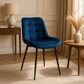 CHRIS szék sötétkék bársony