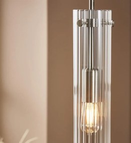 MARKSLÖJD 108112 TUBO Modern Függesztett Lámpa Átlátszó, Ezüst E14 IP20