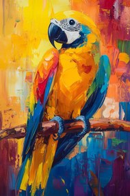 Vászonkép Színes Papagáj Ara Absztrakt Festmény 40x60
