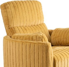 Dönthető fotel mustársárga plüss szövet, RAUL