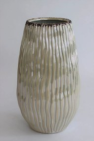 Krém gyöngyház színű kerámia váza 31cm