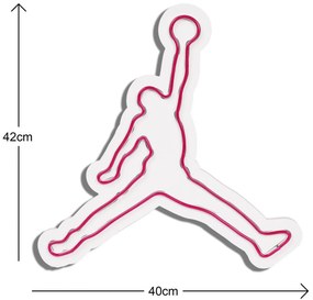 Műanyag LED-es fali dekoráció, Basketball - Red